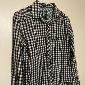 Billabong Checkered Button Up Medium